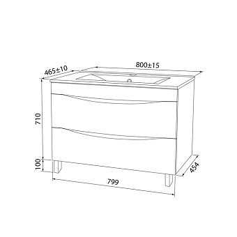 Тумба с раковиной IDDIS Cloud CLO80WFi95K 47х80х81см