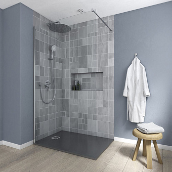 Душевая стенка Ideal Standard CONNECT 2 L (1000х1950) профиль алюминий, стекло прозрач. K9378EO
