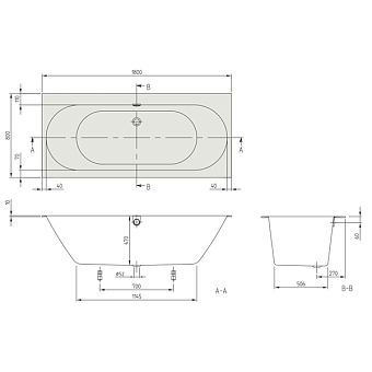 Ванна акриловая Villeroy&Boch Oberon 2.0 UBQ180OBR2DV-01 180х180см пристенная