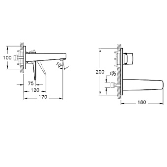 Смеситель для раковины VITRA Root Square A42738EXP хром