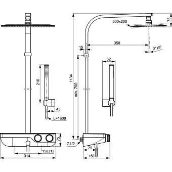 Душевая система IDEAL STANDARD CERATHERM S200 A7332AA chrome