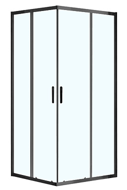 Угловое ограждение Azario MILTON AZ-ND1142 900 Black 200х90см стекло прозрачное