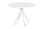 Кухонный стол раскладной AERO 100х100х74см закаленное стекло/сталь White Glass