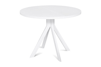 Кухонный стол раскладной AERO 100х100х74см закаленное стекло/сталь White Glass