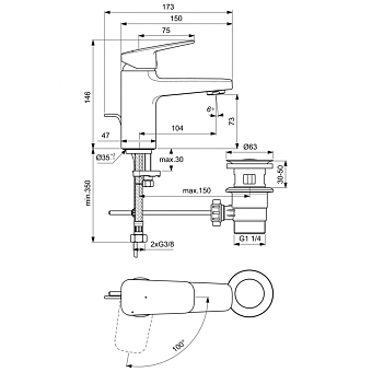 Смеситель для раковины IDEAL STANDARD CERAPLAN BD213AA chrome