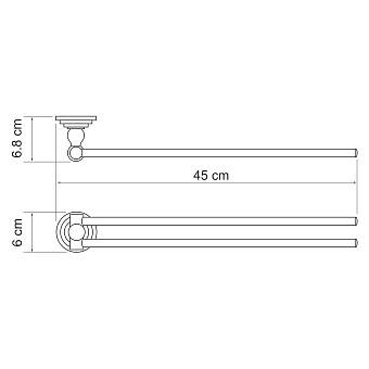Полотенцедержатель WASSERKRAFT Ammer K-7000 K-7031 хром 45см
