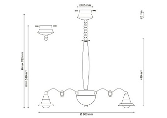 Люстра подвесная Lucia Tucci NATURA 154.6 30Вт 6 лампочек LED