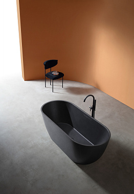 Ванна каменная Abber Frankfurt AM9941B 170х75см отдельностоящая