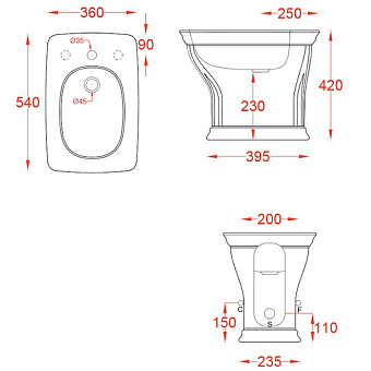 Биде напольное ArtCeram Civitas CIB002 62 00