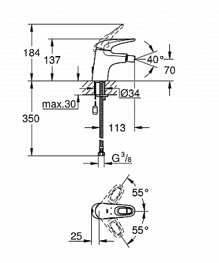 Смеситель для биде GROHE Eurostyle Cosmopolitan 33566003 хром