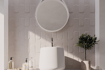 Настенная плитка WOW Boho 118221 Tear Greige Stone 10х25см 0,63кв.м. матовая