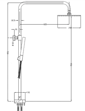 Душевая система ESKO ST950SQ хром