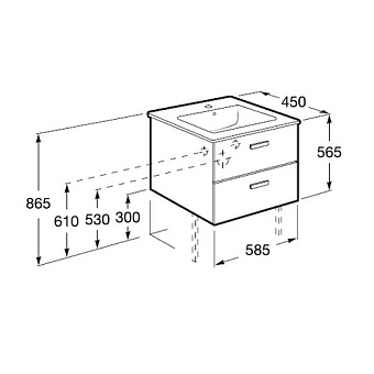 Тумба под раковину подвесная ROCA Victoria Nord Z.RU90.0.002.7 45х58,5х56,5см