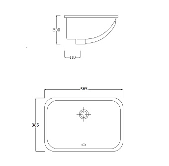 Раковина встраиваемая снизу ArtCeram Nettuno NTL001 01 00 56,5х38,5см
