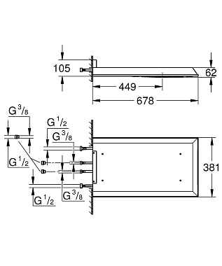 Верхний душ GROHE Rainshower F-series 27938001 хром