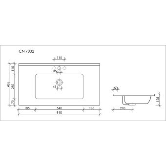 Раковина накладная Ceramica Nova ELEMENT CN7003 101х46,5см