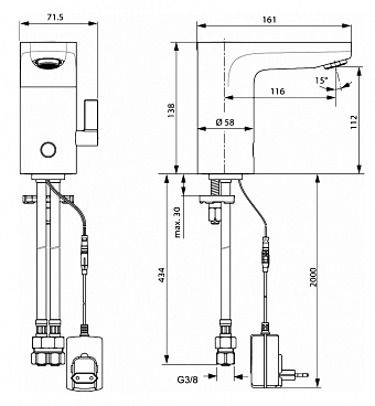 Смеситель для раковины IDEAL STANDARD CERAPLUS A6146AA хром