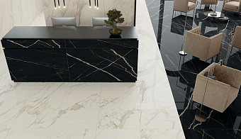 Матовый керамогранит Atlas Concord Россия Empire 610010002195 Calacatta Black 60х60см 1,08кв.м.