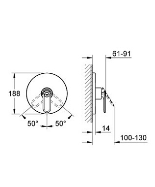 Смеситель для душа GROHE Veris 19367000 хром