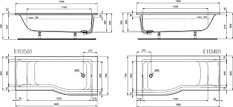 Ванна акриловая IDEAL STANDARD CONNECT AIR E113401 169,5х69,5см встраиваемая