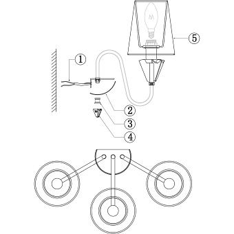 Светильник настенный Maytoni Florero MOD078WL-03CH 40Вт E14