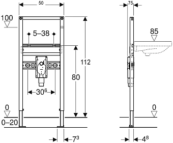 Инсталляция для раковины GEBERIT Duofix 111.480.00.1