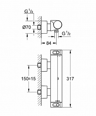 Смеситель для душа GROHE Grohtherm 2000 New 34169001 хром