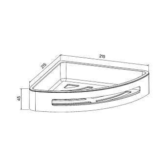 Полка в ванную угловая IDDIS Optima Home SHE11SBi44 1-ярусная 22х21,5см чёрный