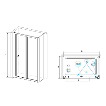 Угловое ограждение RGW Classic 040931100-011 CL-31-1 185х100см стекло прозрачное