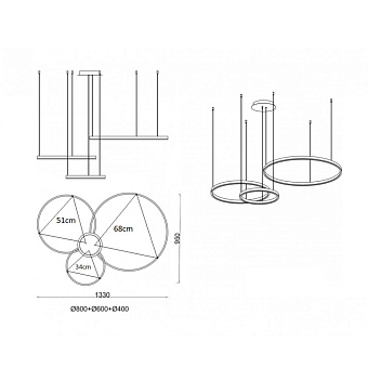 Светильник подвесной KINK Light Тор-Фолио 08223,33Tree 110Вт LED