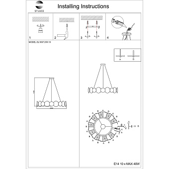 Люстра подвесная ST Luce FLERO SL1657.203.10 400Вт 10 лампочек E14