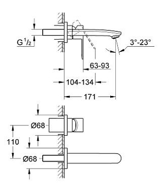 Смеситель для раковины GROHE Eurostyle Cosmopolitan 19571002 хром