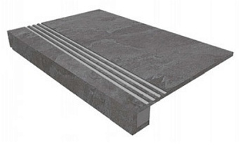 Плитка для ступеней ESTIMA Terra Set/Steptrade/TE03_NS/33x120/S1/Riser/TE03_NS/14,5 Anthracite 120х33смкв.м. неполированная