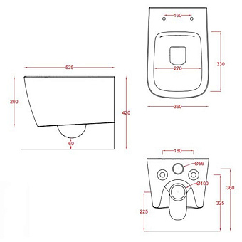 Унитаз подвесной ArtCeram A16 ASV003 40 00 безободковый без сиденья