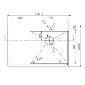Мойка кухонная MELANA ProfLine D7851HG-R 78х51см золото
