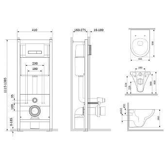 Инсталляция с унитазом AM-PM Start S IS30201.901700