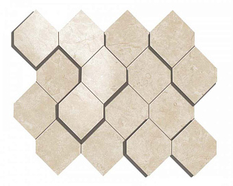 Керамическая мозаика Atlas Concord Италия MARVEL STONE AS38 Cream Prestige Mosaico Esagono 3D 35,3х28,2см 0,6кв.м.