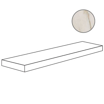 Плитка для ступеней ABK Sensi Signoria PF60009136 Angolare Top Sx Vena Oro Luxугловая левая 120х32см 0,384кв.м. полированная