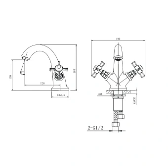 Смеситель для раковины CAPRIGO BRISTOL 21-520-vot бронза