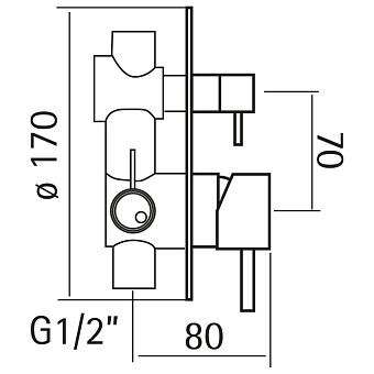 Смеситель для душа Huber Lynox LX000210D1 нержавеющая сталь