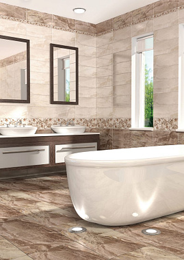 Настенная плитка BERYOZA CERAMICA Анталия 240934 коричневый 20х50см 1,1кв.м. глянцевая