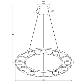 Светильник подвесной Maytoni Fad MOD070PL-L63W3K 54Вт LED