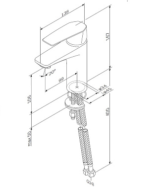 Смеситель для раковины AM-PM Gem F90A02122 чёрный