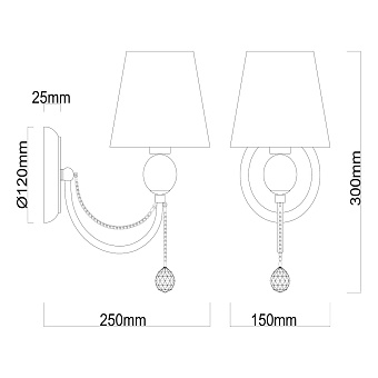 Бра MW-light Федерика 684021701 40Вт E14