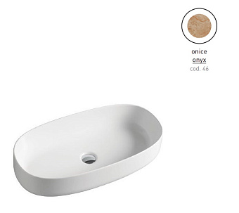 Раковина накладная ArtCeram Cognac COL005 46 00 68х35см