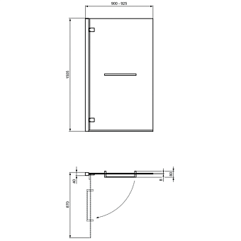 Экран для ванны IDEAL STANDARD Ideal Standard i.life T4889EO 8см