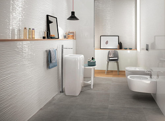 Настенная плитка Atlas Concord Италия 3D Wall 8DWG Wave White Glossy 40х80см 1,28кв.м. глянцевая