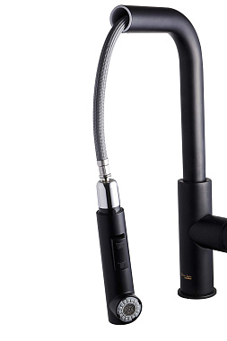 Смеситель для кухни Maxonor PL4287-7 поворотный излив чёрный
