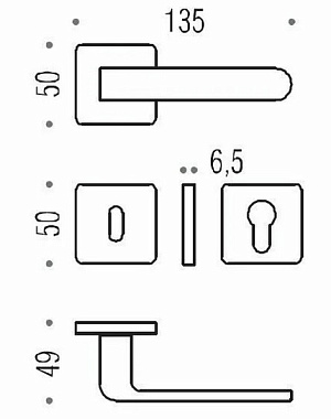 Дверная ручка нажимная COLOMBO Fedra AC11 хром