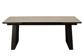 Кухонный стол раскладной AERO 100х200х76см закаленное стекло/керамика/сталь White Oak